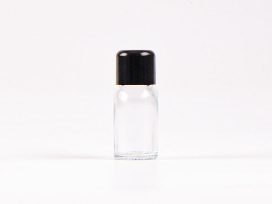 Klarglasflasche 10ml, mit Schraubverschluss schwarz